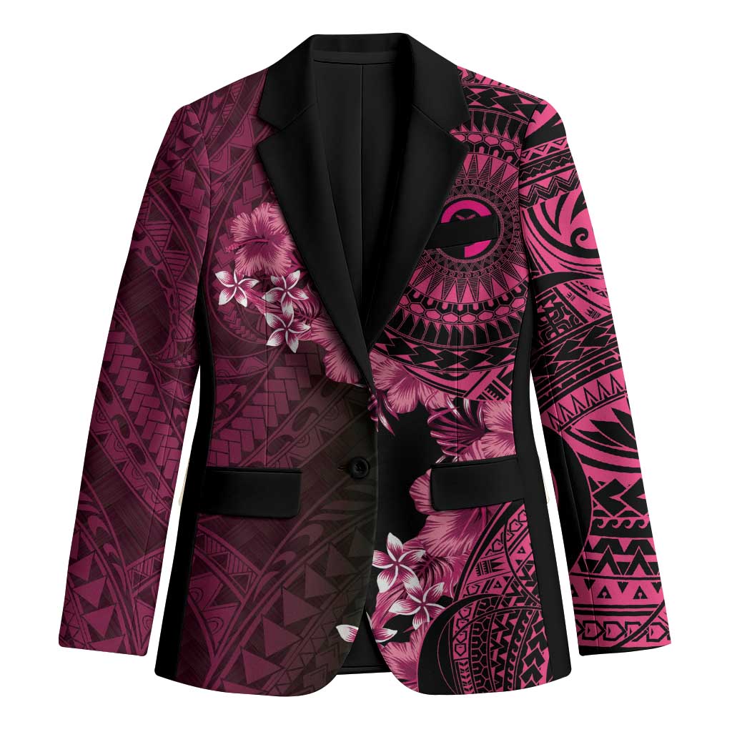Vanuatu Blazer Hibisus Polynesian Pattern Pink LT14 Unisex Pink - Polynesian Pride