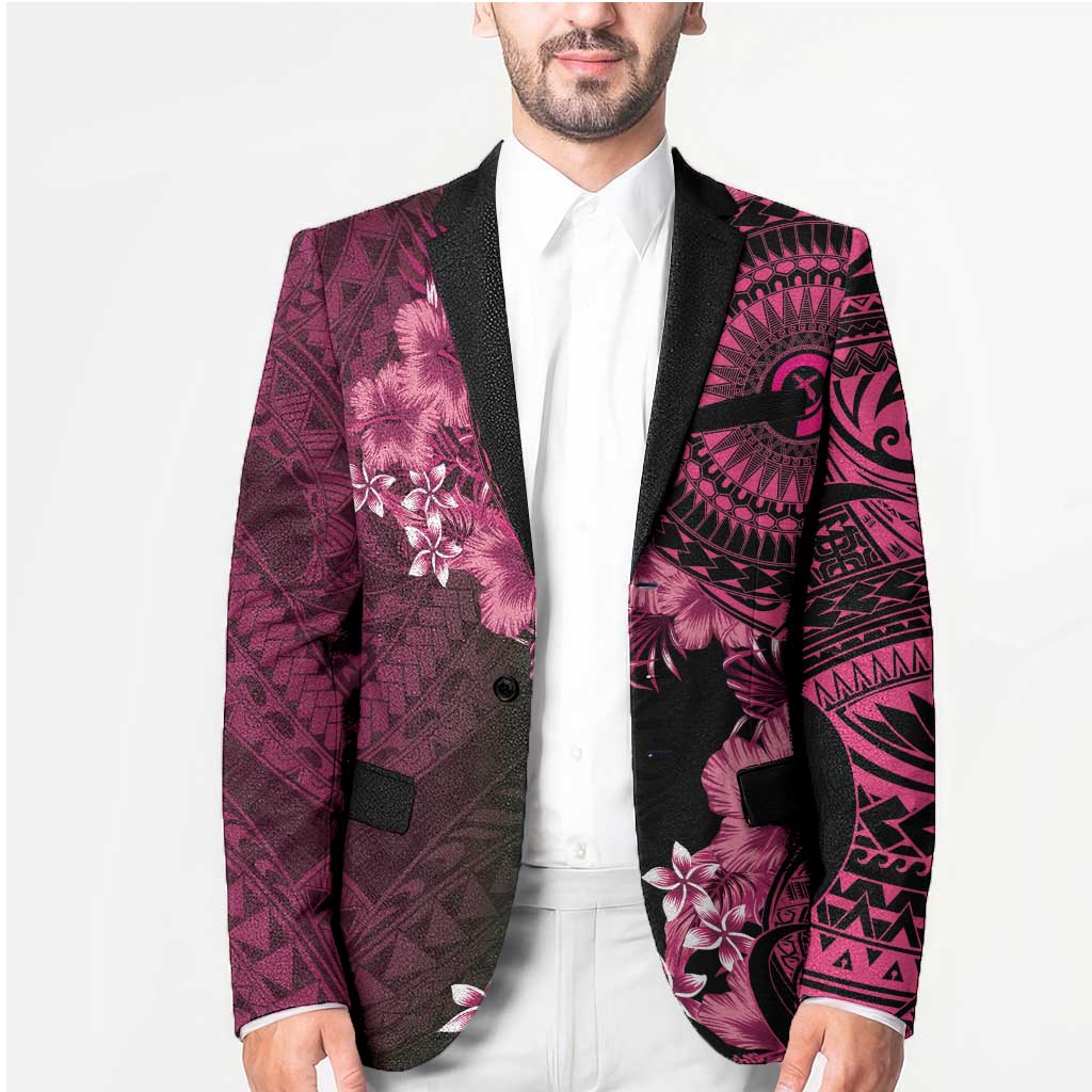 Vanuatu Blazer Hibisus Polynesian Pattern Pink LT14 - Polynesian Pride