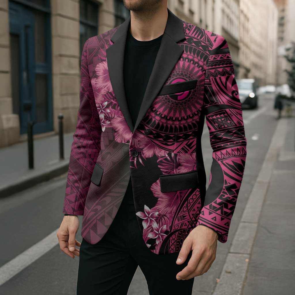 Vanuatu Blazer Hibisus Polynesian Pattern Pink LT14 - Polynesian Pride