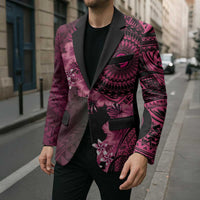 Vanuatu Blazer Hibisus Polynesian Pattern Pink LT14 - Polynesian Pride