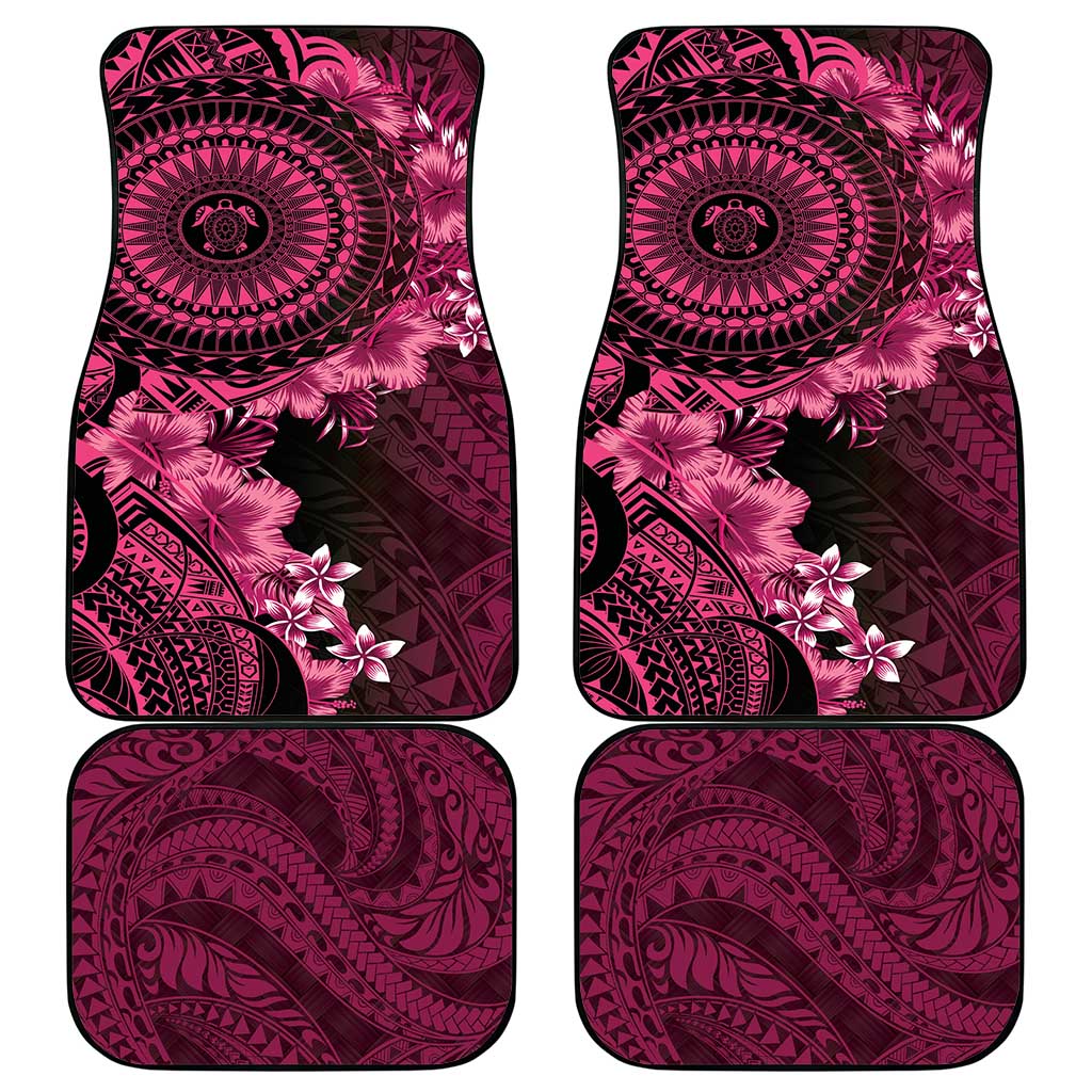 Vanuatu Car Mats Hibisus Polynesian Pattern Pink LT14 - Polynesian Pride