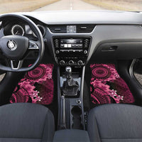 Vanuatu Car Mats Hibisus Polynesian Pattern Pink LT14 Set 2pcs - Front Pink - Polynesian Pride