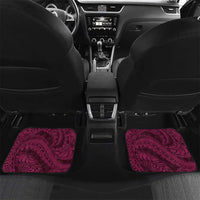 Vanuatu Car Mats Hibisus Polynesian Pattern Pink LT14 Set 2pcs - Back Pink - Polynesian Pride