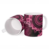 Vanuatu Ceramic Mug Hibisus Polynesian Pattern Pink - Polynesian Pride
