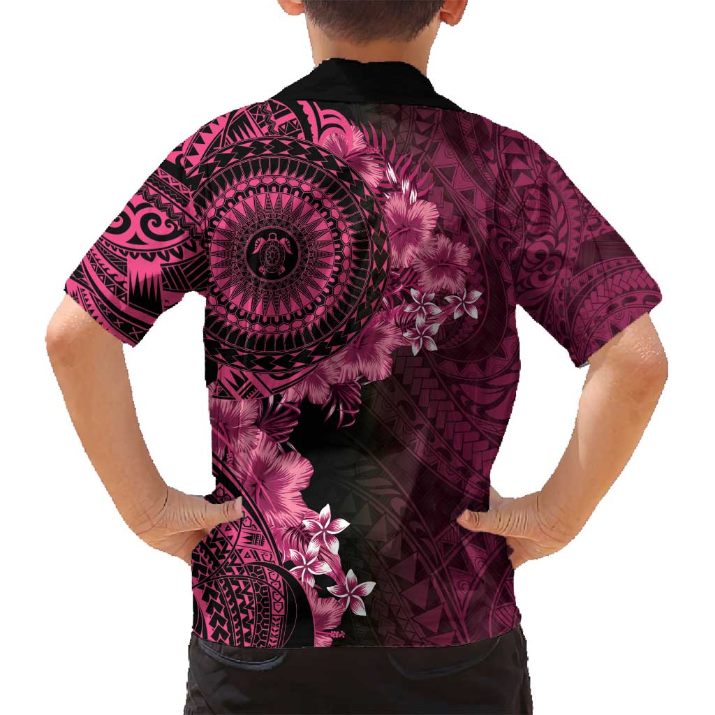 Vanuatu Family Matching Puletasi and Hawaiian Shirt Hibisus Polynesian Pattern Pink - Polynesian Pride