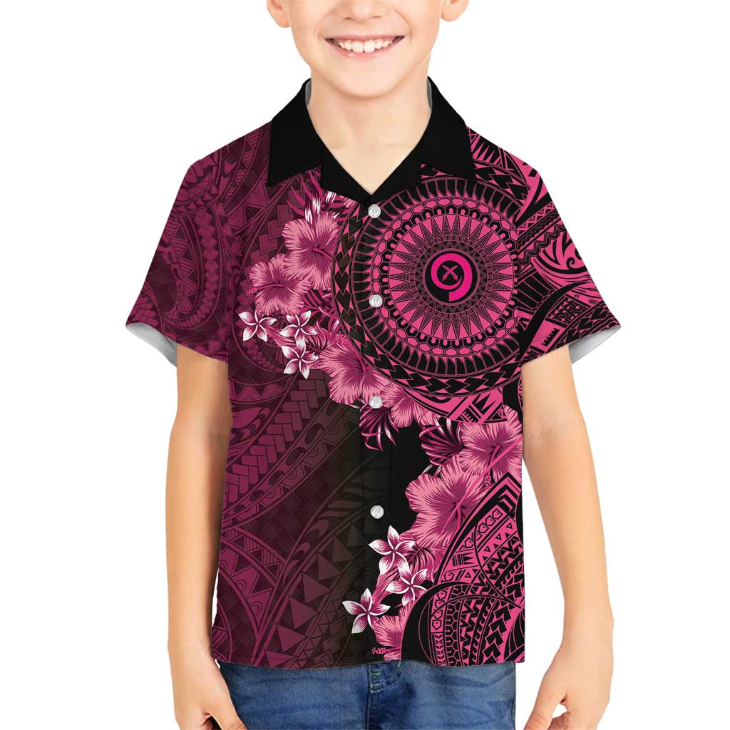 Vanuatu Family Matching Puletasi and Hawaiian Shirt Hibisus Polynesian Pattern Pink - Polynesian Pride