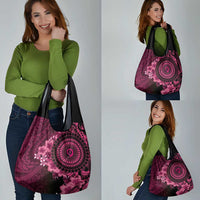 Vanuatu Grocery Bag Hibisus Polynesian Pattern Pink - Polynesian Pride