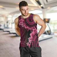 Vanuatu Men Tank Top Hibisus Polynesian Pattern Pink - Polynesian Pride