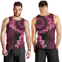 Vanuatu Men Tank Top Hibisus Polynesian Pattern Pink - Polynesian Pride