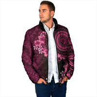Vanuatu Padded Jacket Hibisus Polynesian Pattern Pink - Polynesian Pride