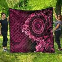 Vanuatu Quilt Hibisus Polynesian Pattern Pink - Polynesian Pride