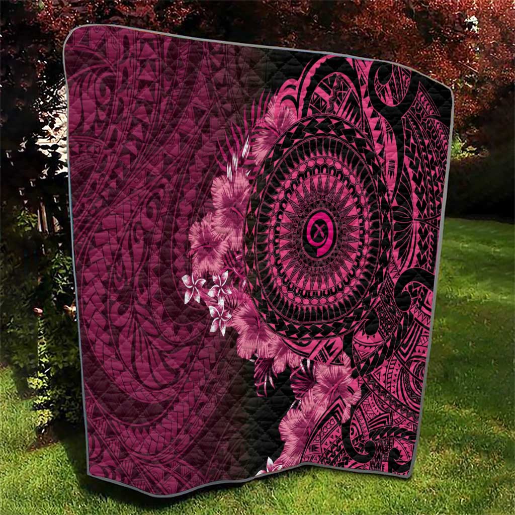 Vanuatu Quilt Hibisus Polynesian Pattern Pink - Polynesian Pride