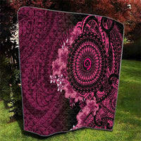 Vanuatu Quilt Hibisus Polynesian Pattern Pink - Polynesian Pride