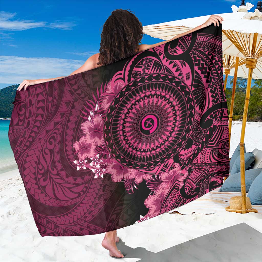 Vanuatu Sarong Hibisus Polynesian Pattern Pink LT14 One Size 44 x 66 inches Pink - Polynesian Pride