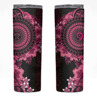 Vanuatu Skinny Tumbler Hibisus Polynesian Pattern Pink - Polynesian Pride