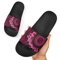Vanuatu Slide Sandals Hibisus Polynesian Pattern Pink LT14 - Polynesian Pride