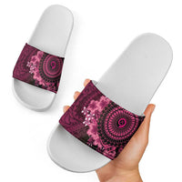 Vanuatu Slide Sandals Hibisus Polynesian Pattern Pink LT14 - Polynesian Pride