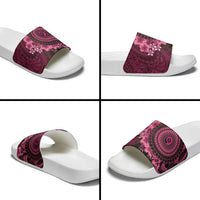Vanuatu Slide Sandals Hibisus Polynesian Pattern Pink LT14 - Polynesian Pride