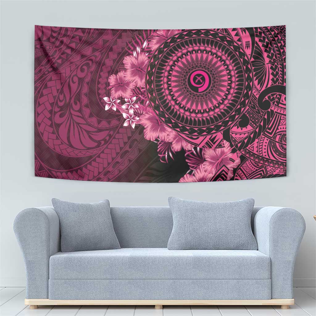Vanuatu Tapestry Hibisus Polynesian Pattern Pink - Polynesian Pride