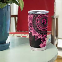 Vanuatu Tumbler Cup Hibisus Polynesian Pattern Pink - Polynesian Pride
