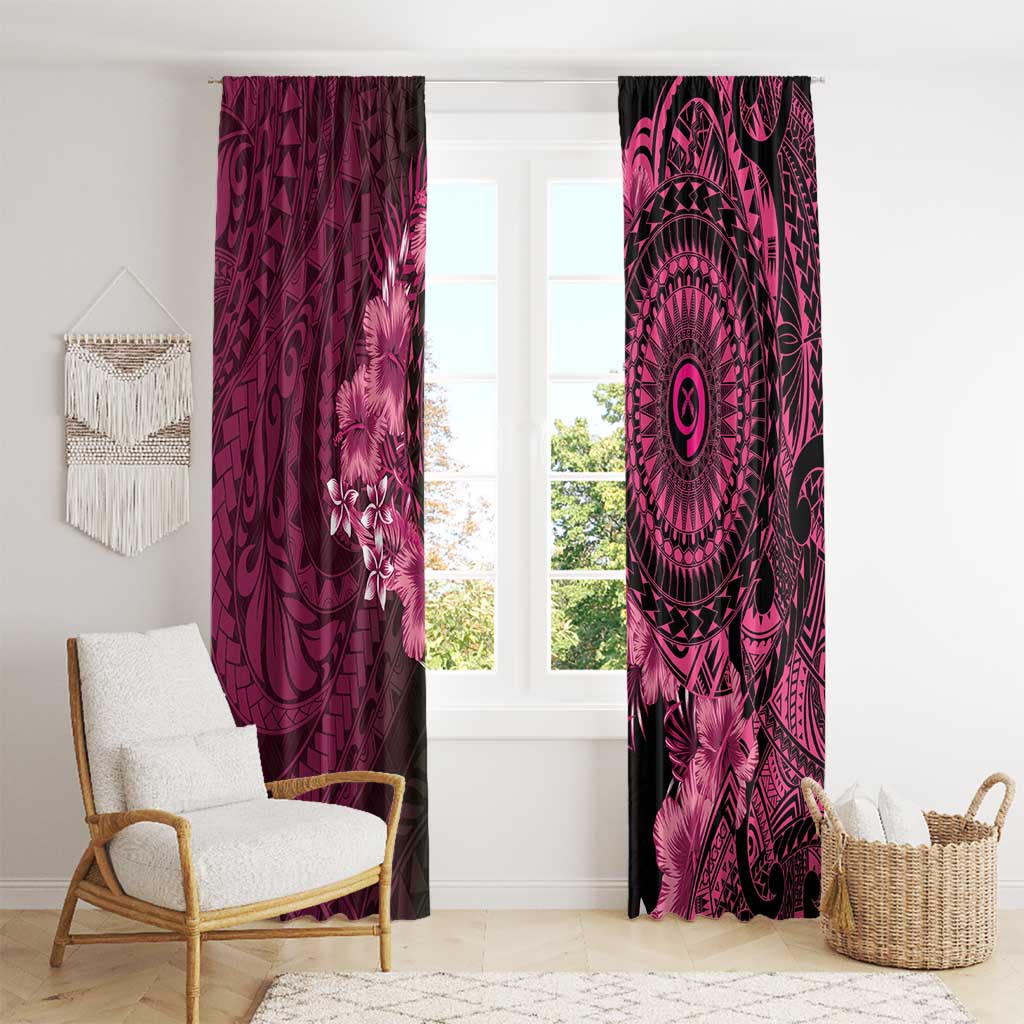 Vanuatu Window Curtain Hibisus Polynesian Pattern Pink LT14 - Polynesian Pride