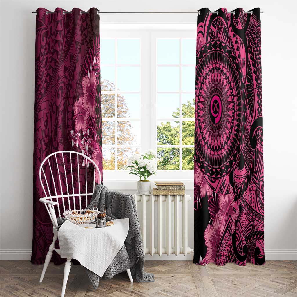 Vanuatu Window Curtain Hibisus Polynesian Pattern Pink LT14 - Polynesian Pride