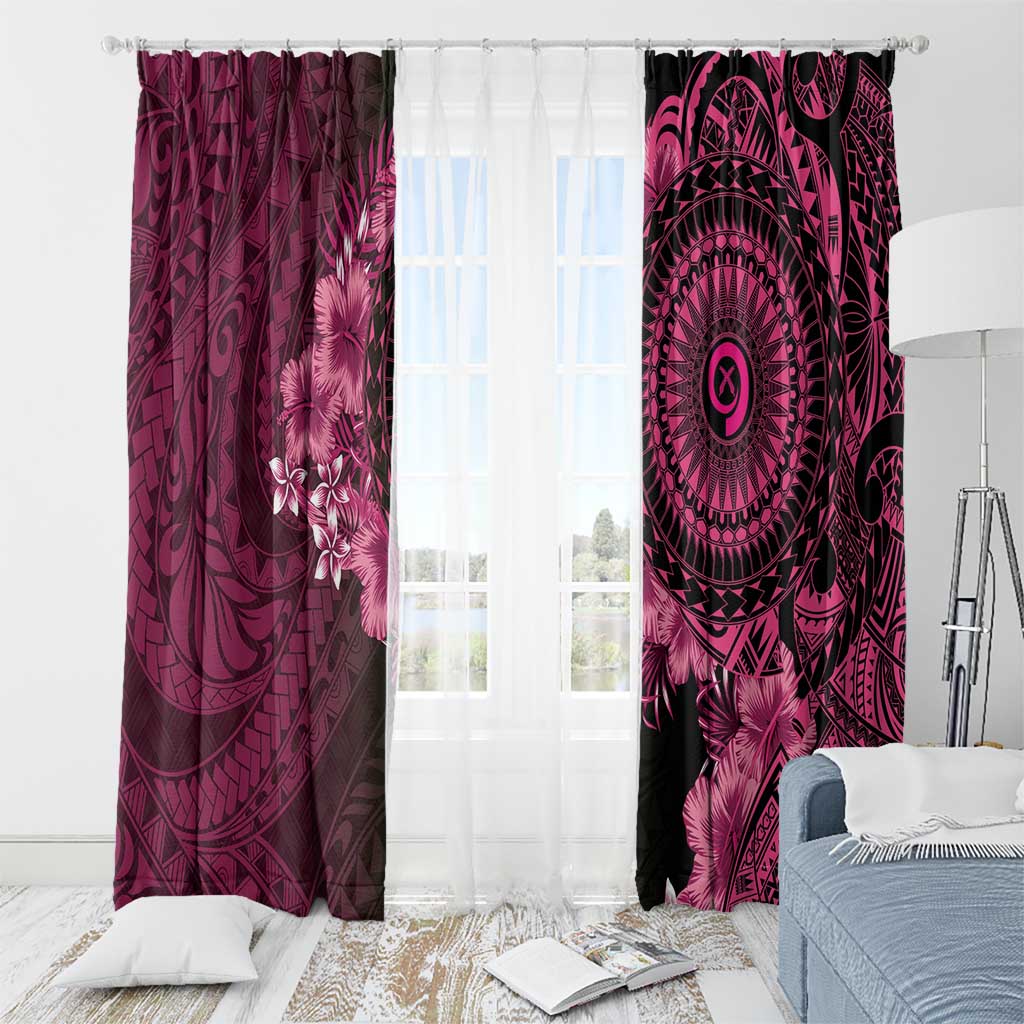 Vanuatu Window Curtain Hibisus Polynesian Pattern Pink LT14 - Polynesian Pride