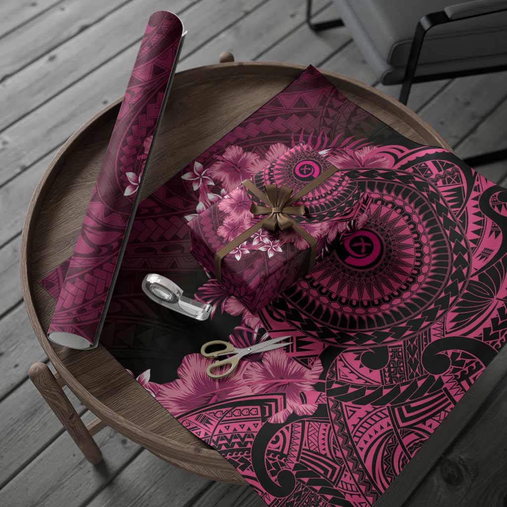 Vanuatu Wrapping Paper Hibisus Polynesian Pattern Pink LT14 - Polynesian Pride