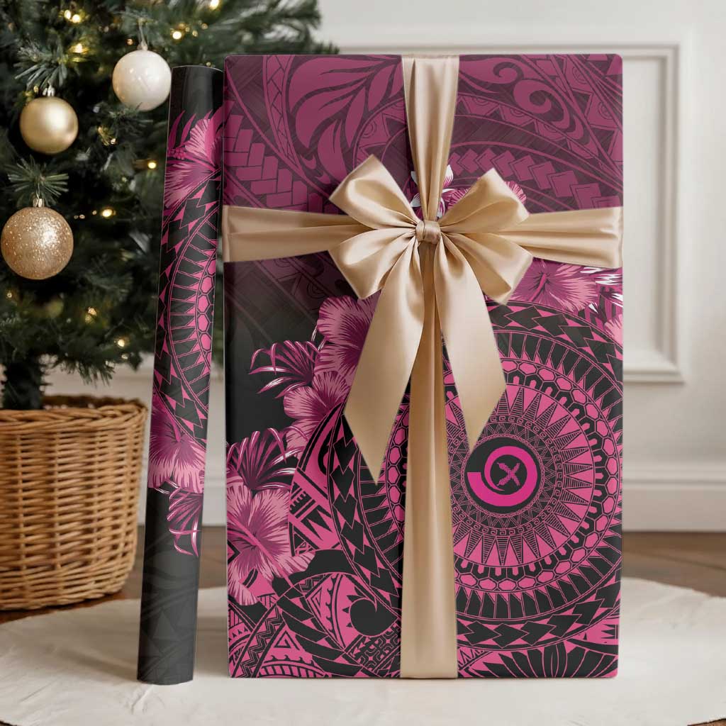 Vanuatu Wrapping Paper Hibisus Polynesian Pattern Pink LT14 - Polynesian Pride
