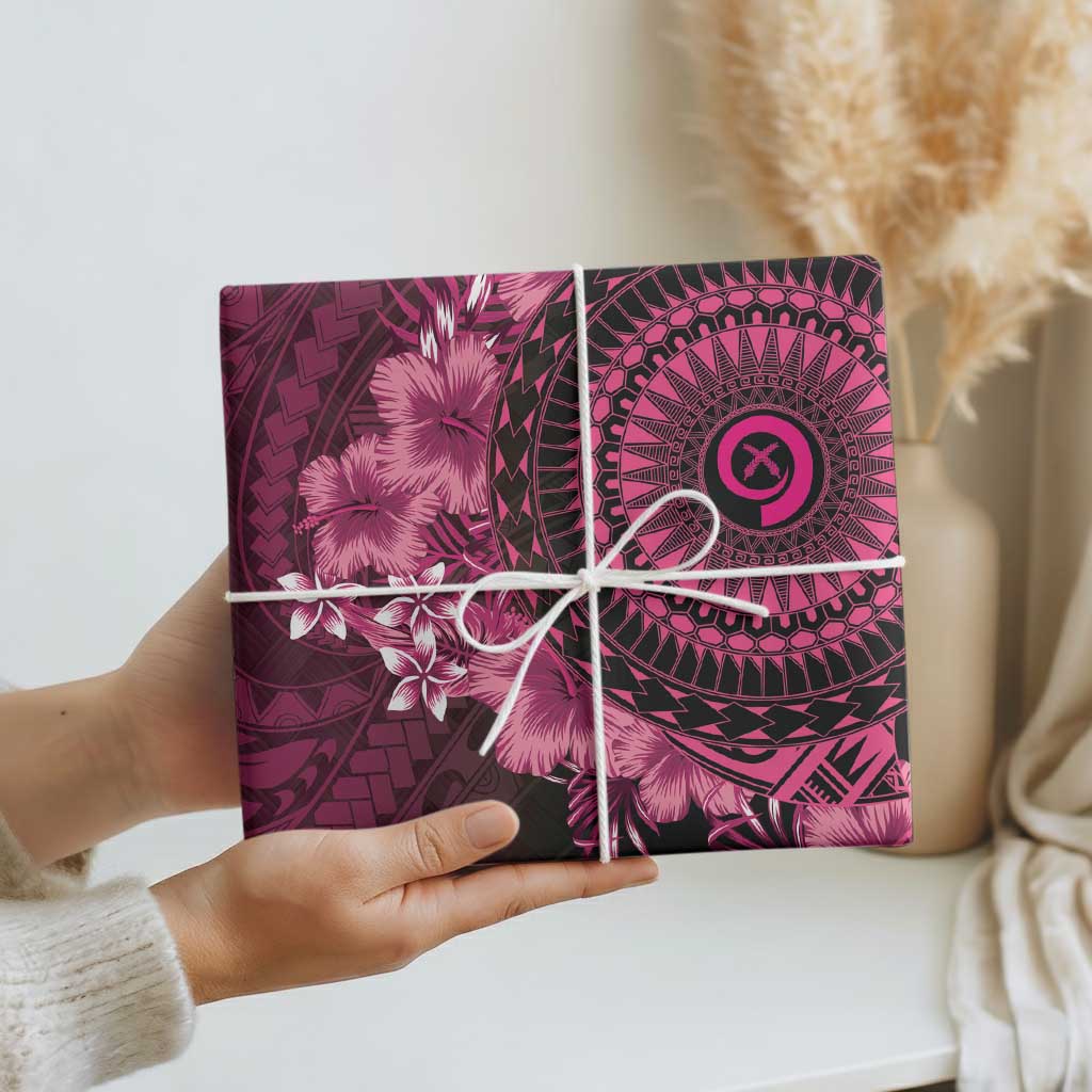 Vanuatu Wrapping Paper Hibisus Polynesian Pattern Pink LT14 - Polynesian Pride