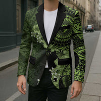 Vanuatu Blazer Hibisus Polynesian Pattern Green LT14 - Polynesian Pride