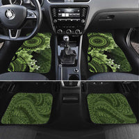 Vanuatu Car Mats Hibisus Polynesian Pattern Green LT14 Set 4pcs Green - Polynesian Pride