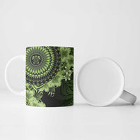 Vanuatu Ceramic Mug Hibisus Polynesian Pattern Green - Polynesian Pride