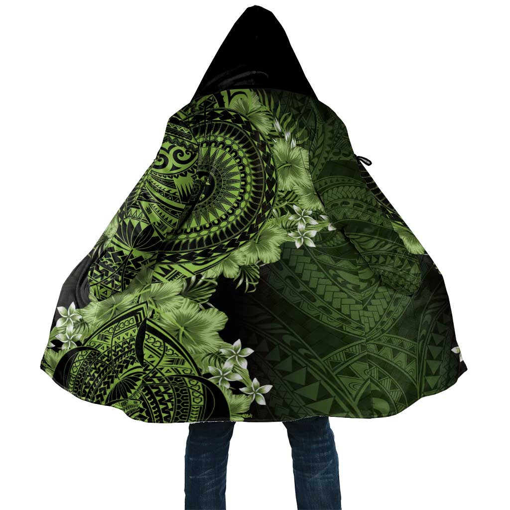 Vanuatu Cloak Hibisus Polynesian Pattern Green - Polynesian Pride