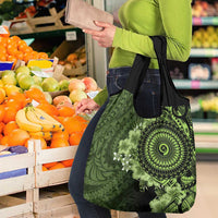 Vanuatu Grocery Bag Hibisus Polynesian Pattern Green LT14 - Polynesian Pride