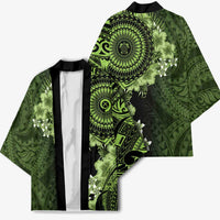 Vanuatu Kimono Hibisus Polynesian Pattern Green - Polynesian Pride