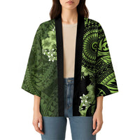 Vanuatu Kimono Hibisus Polynesian Pattern Green - Polynesian Pride