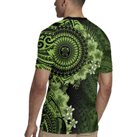 Vanuatu Rugby Jersey Hibisus Polynesian Pattern Green - Polynesian Pride