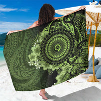 Vanuatu Sarong Hibisus Polynesian Pattern Green LT14 One Size 44 x 66 inches Green - Polynesian Pride