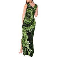Vanuatu Tank Maxi Dress Hibisus Polynesian Pattern Green - Polynesian Pride