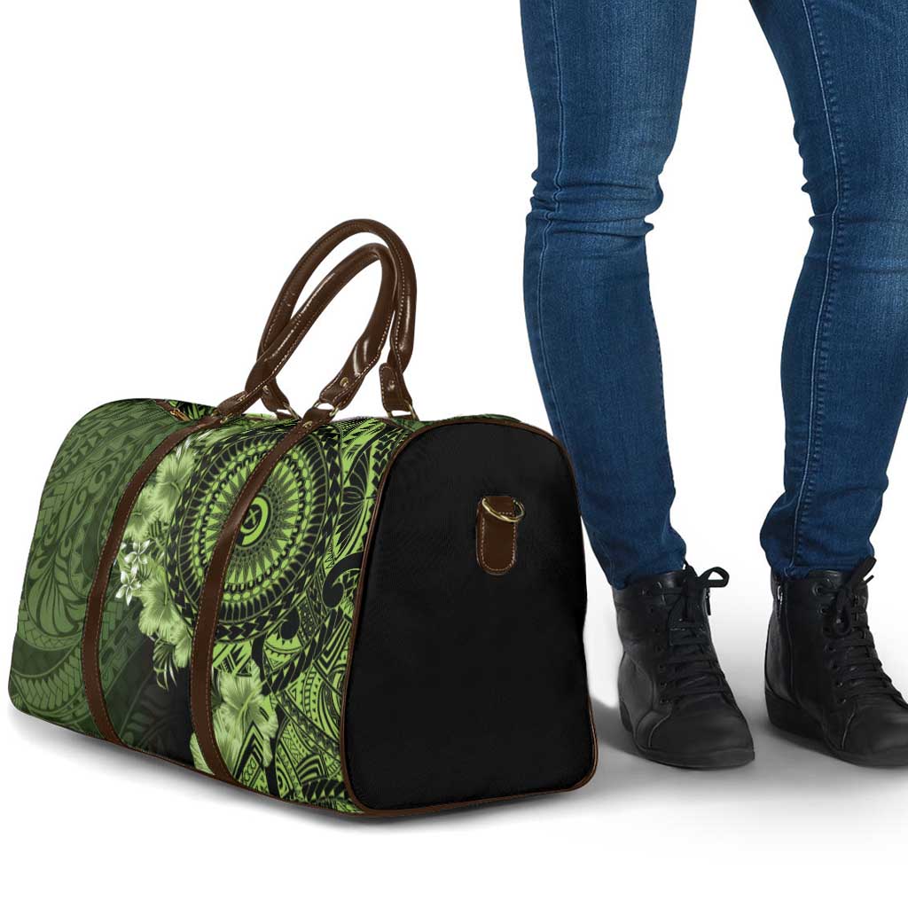 Vanuatu Travel Bag Hibisus Polynesian Pattern Green - Polynesian Pride