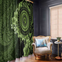 Vanuatu Window Curtain Hibisus Polynesian Pattern Green LT14 - Polynesian Pride