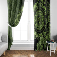 Vanuatu Window Curtain Hibisus Polynesian Pattern Green LT14 - Polynesian Pride