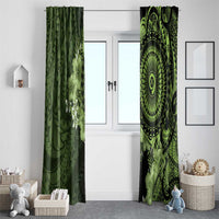 Vanuatu Window Curtain Hibisus Polynesian Pattern Green LT14 - Polynesian Pride