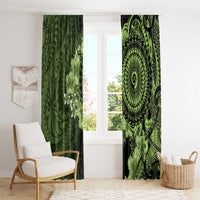 Vanuatu Window Curtain Hibisus Polynesian Pattern Green LT14 - Polynesian Pride