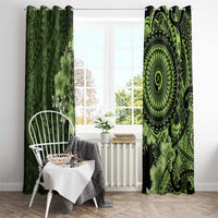 Vanuatu Window Curtain Hibisus Polynesian Pattern Green LT14 - Polynesian Pride