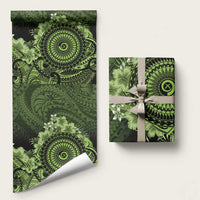 Vanuatu Wrapping Paper Hibisus Polynesian Pattern Green LT14 58" × 23" Green - Polynesian Pride
