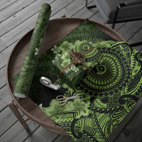 Vanuatu Wrapping Paper Hibisus Polynesian Pattern Green LT14 - Polynesian Pride
