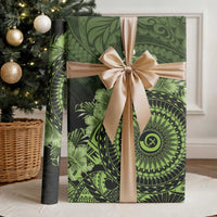 Vanuatu Wrapping Paper Hibisus Polynesian Pattern Green LT14 - Polynesian Pride