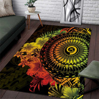 Vanuatu Area Rug Hibisus Polynesian Pattern Reggae LT14 Reggae - Polynesian Pride